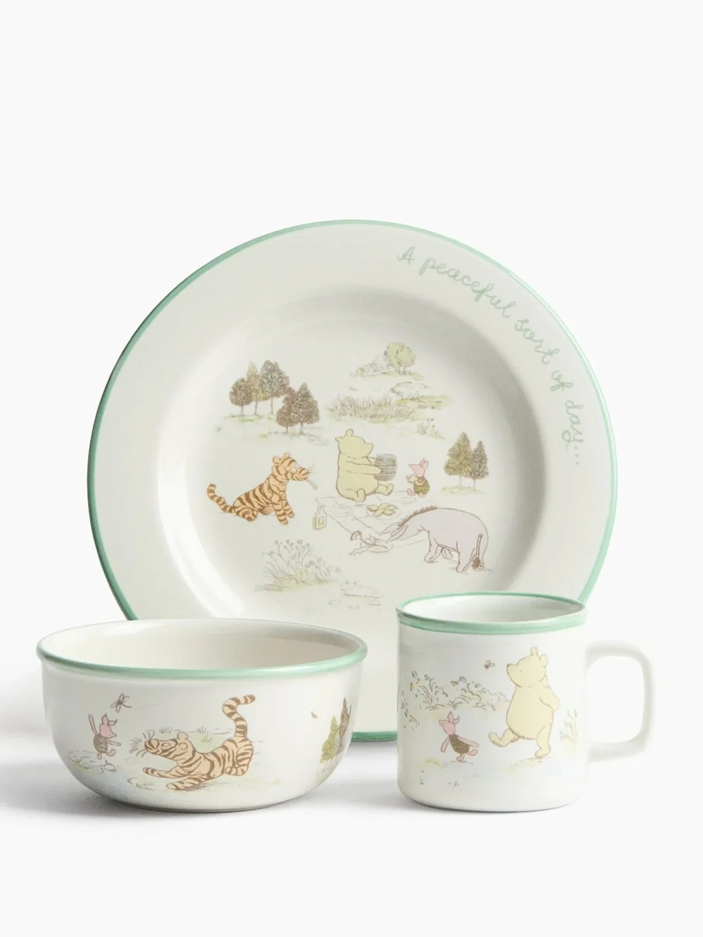 Winnie the Pooh 3-PIECE CHILDREN'S STONEWARE TABLEWARE SET
